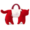 Coussin tour de cou chat noir/rouge