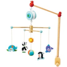Mobile musical animaux du monde bois