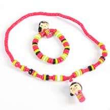 Collier et bracelet Kokeshi