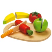 Fruits et légumes à couper en bois