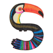 Lettre animaux S en bois