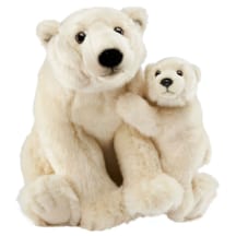 Peluches Maman ours polaire et son bébé