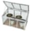 Serre et ses quatre pots en zinc