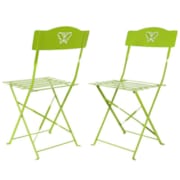 2 Chaises pliantes en métal papillons