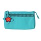 Trousse de maquillage en cuir turquoise