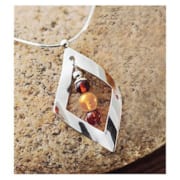 Pendentif Elipse ambre & argent