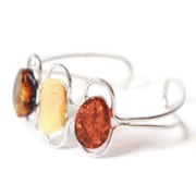 Bracelet trois ambres et argent