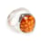 Bague feuille T54 argent et ambre