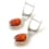 Boucles d'oreille feuille ambre & argent