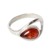 Bague en ambre et argent