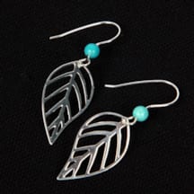 Boucles d'oreille feuille Amélie D.