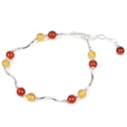 Bracelet Onde duo d'ambre cognac