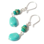 Boucles d'oreilles Caraïbes en turquoise
