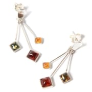 Boucles d'oreilles carrés d'ambre