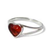 Bague coeur ambre