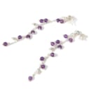Boucles d'oreilles pendantes améthyste