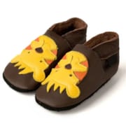 Chaussons cuir marron tigre