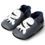 Chaussons cuir gris zèbre