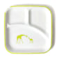 Assiette carrée girafe anis