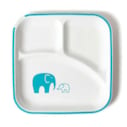 Assiette carrée éléphant bleue
