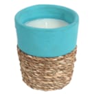 Pot bougie à la citronnelle turquoise