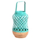 Lanterne bambou turquoise