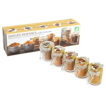 Coffret 5 épices bio* indiennes