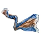Chèche tie & dye bleu/gris coton