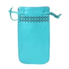 Étui à lunettes en cuir turquoise