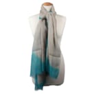 Chèche tie & dye sable/turquoise