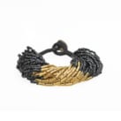 Bracelet perles de rocaille noir/or