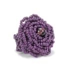 Bague fleur perles de rocaille violet