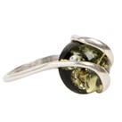 Bague Ambre verte et Argent