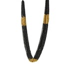 Collier perles de rocaille noir/or