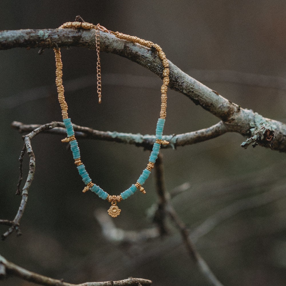 Collier Ras De Cou En Amazonite Nature D Couvertes