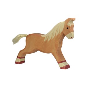 Figurine en bois cheval clair  holztiger