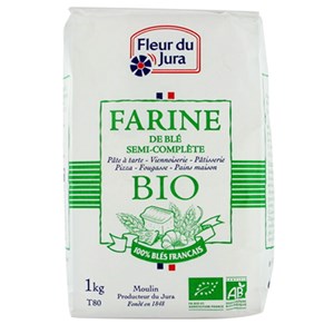 Farine t80 semi-complète bio 100% blés