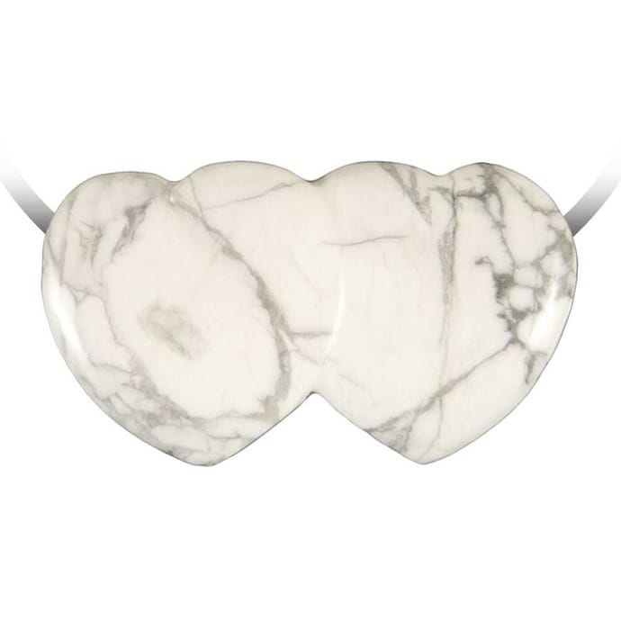 Pendentif Double Coeur Howlite Nature D Couvertes