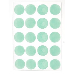 Stickers pois aquarelle  turquoise past