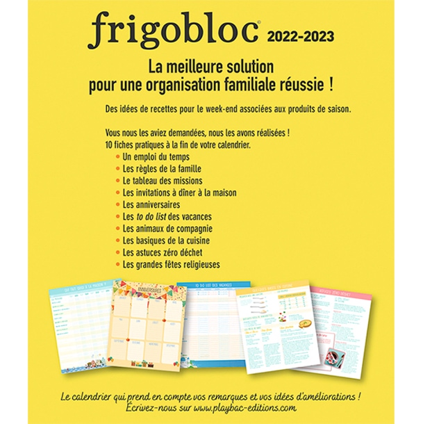 Frigobloc mensuel : calendrier d'organisation familiale (édition