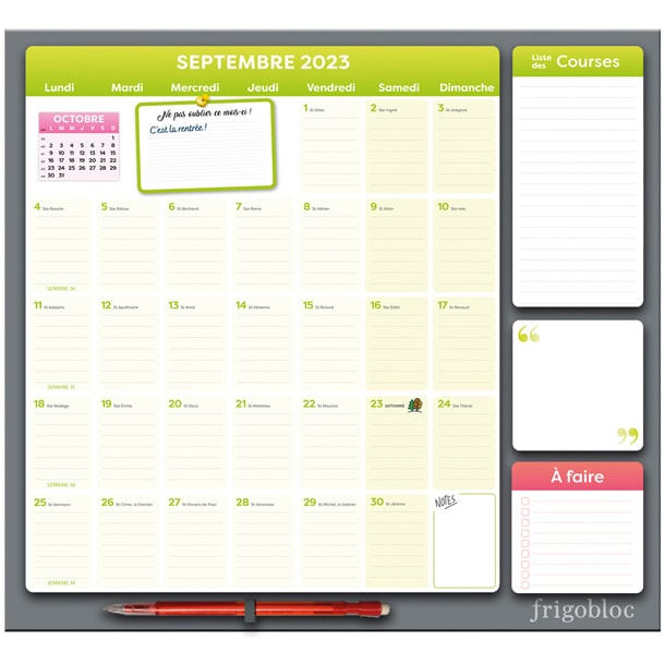 Frigobloc mensuel à personnaliser avec vos photos ! - De septembre 2023 à  décembre 2024. Avec un critérium 