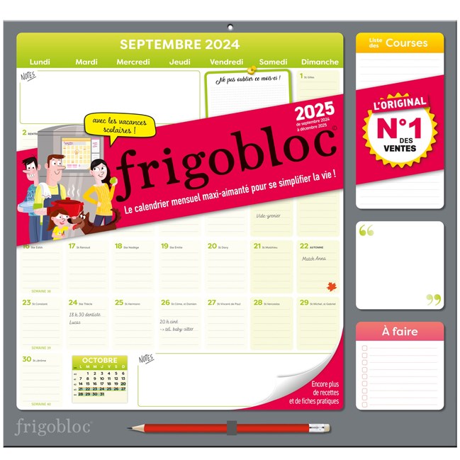 Éditions Playbac - Frigobloc calendrier mensuel 2024-2025