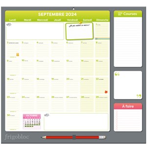 Frigobloc calendrier mensuel 2024-2025