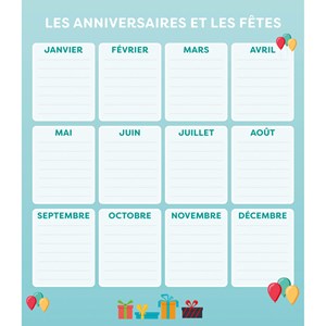 Frigobloc calendrier mensuel 2024-2025