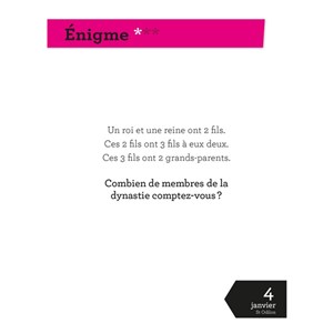 Calendrier jeux de logique en 365 jours