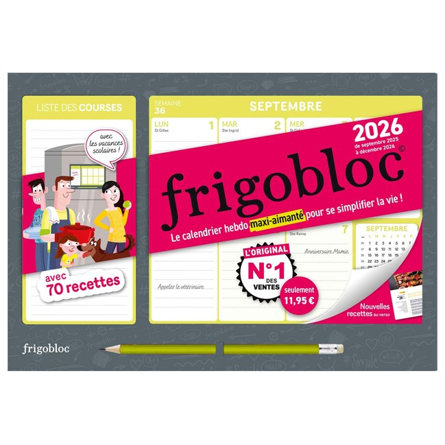 Mini frigobloc calendrier hebdo 2026 Nature & Découvertes