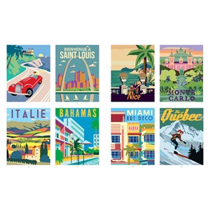 Affiches rétros 40 coloriages mystère