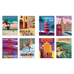 Affiches rétros 40 coloriages mystère