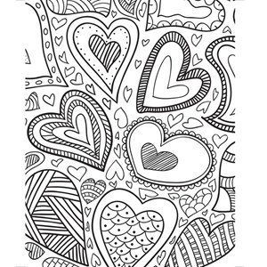 20 cartes d'amour à colorier Je t'aime