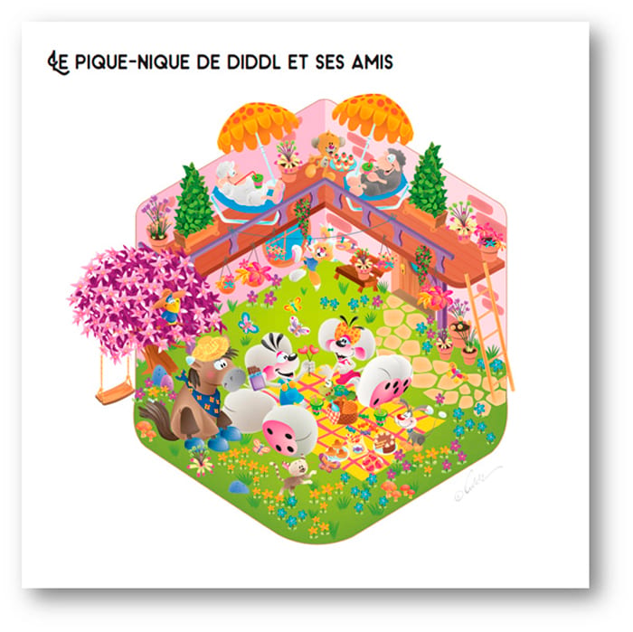 Cosy stickers Diddl Le monde de Diddl et ses amis (Éditions Larousse) - Image 1